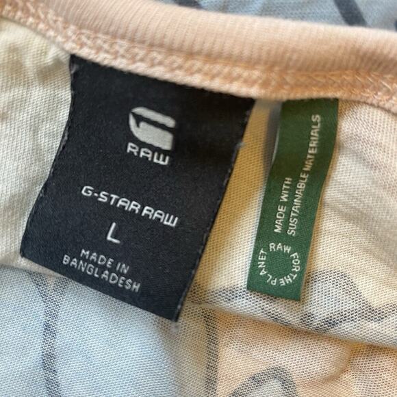 G Star Raw Women L Sustainable T Shirt Organic Cotton Soft Graphic Logo Beach - Picture 3 of 7